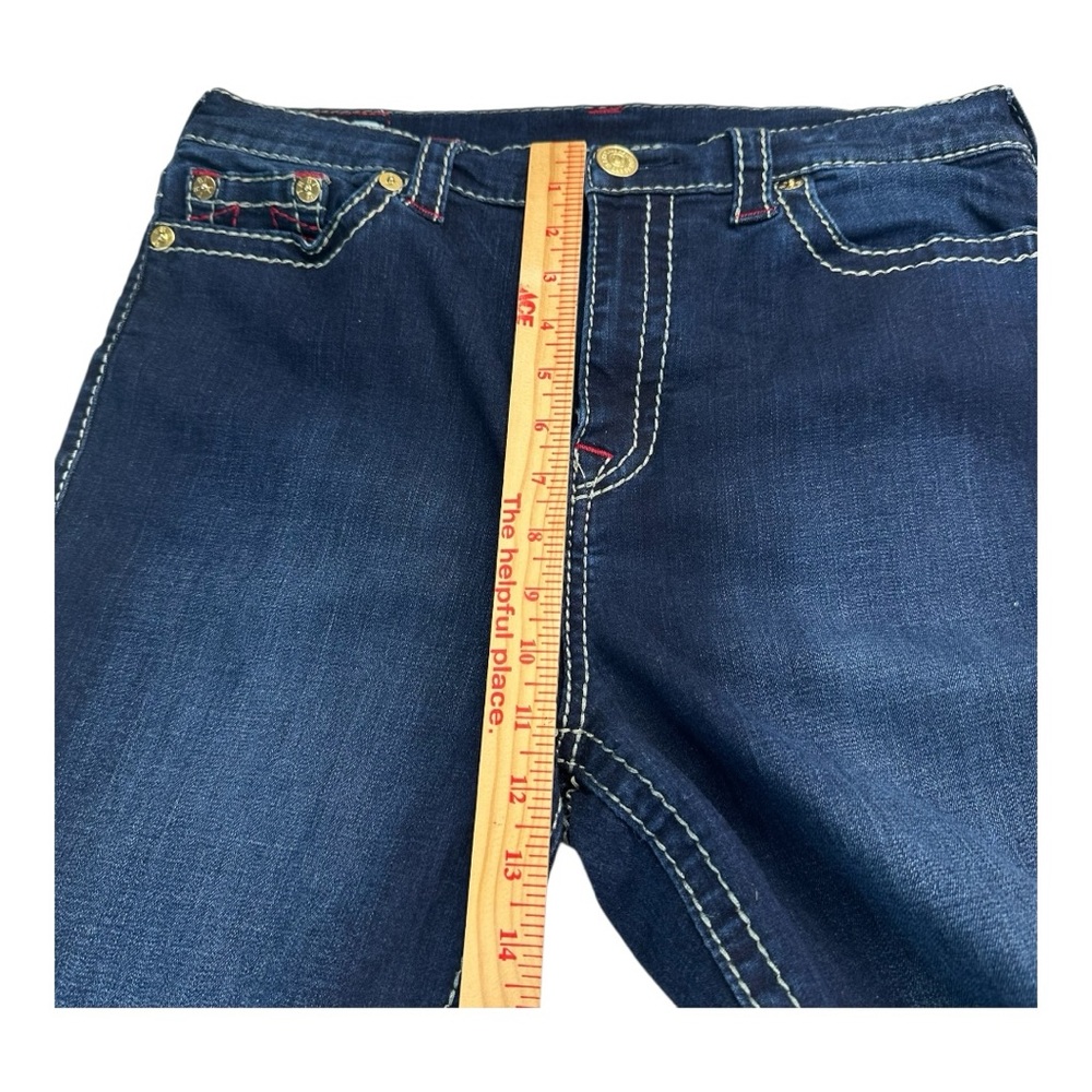 True Religion Halle High Rise Super Skinny Jeans Dark Wash Red Stitching W34 - Picture 12 of 16
